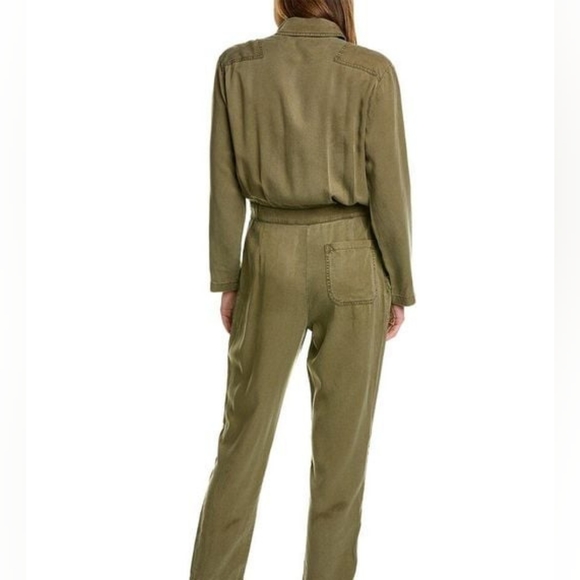 YOUNG FABULOUS & BROKE | Tencel Utility Jumpsuit Waist Tie, Green, Womens Size S - Picture 2 of 14